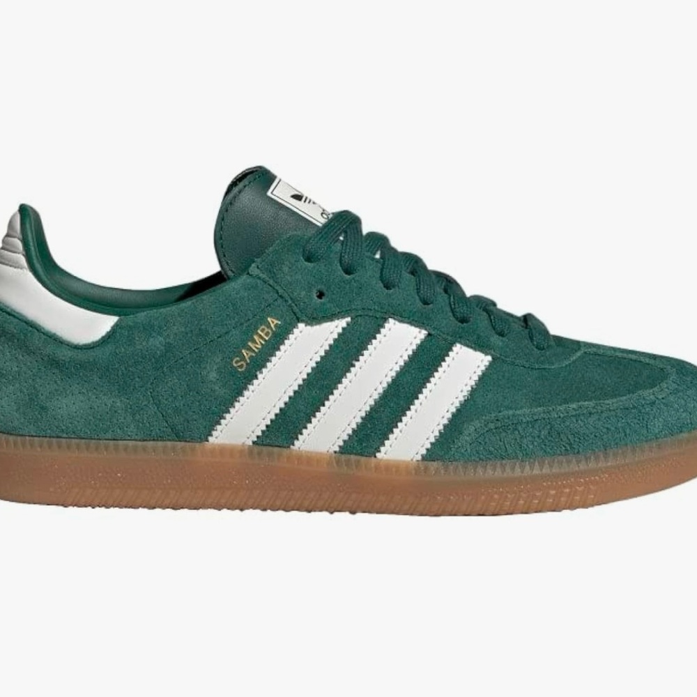 Adidas Green and White Samabs Sneakers